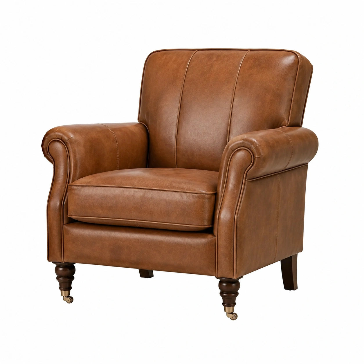 Ledersessel mit PU-Schaumstofffüllung 75x85x90 cm Braun