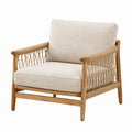 Leinen Sessel mit Eichenholzrahmen in Beige