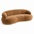 Geschwungenes Sofa Velours 220cm Karamell