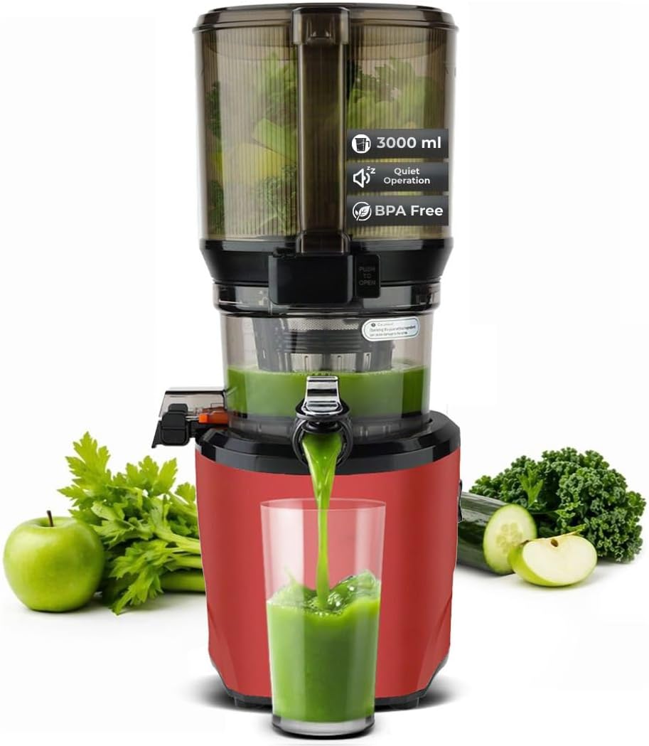 Kuvings Sapcentrifuge AUTO10S, met een capaciteit van 3L en een 200W motor. Ideaal, Gemakkelijk te onderhouden Slow Juicer, voor fruit