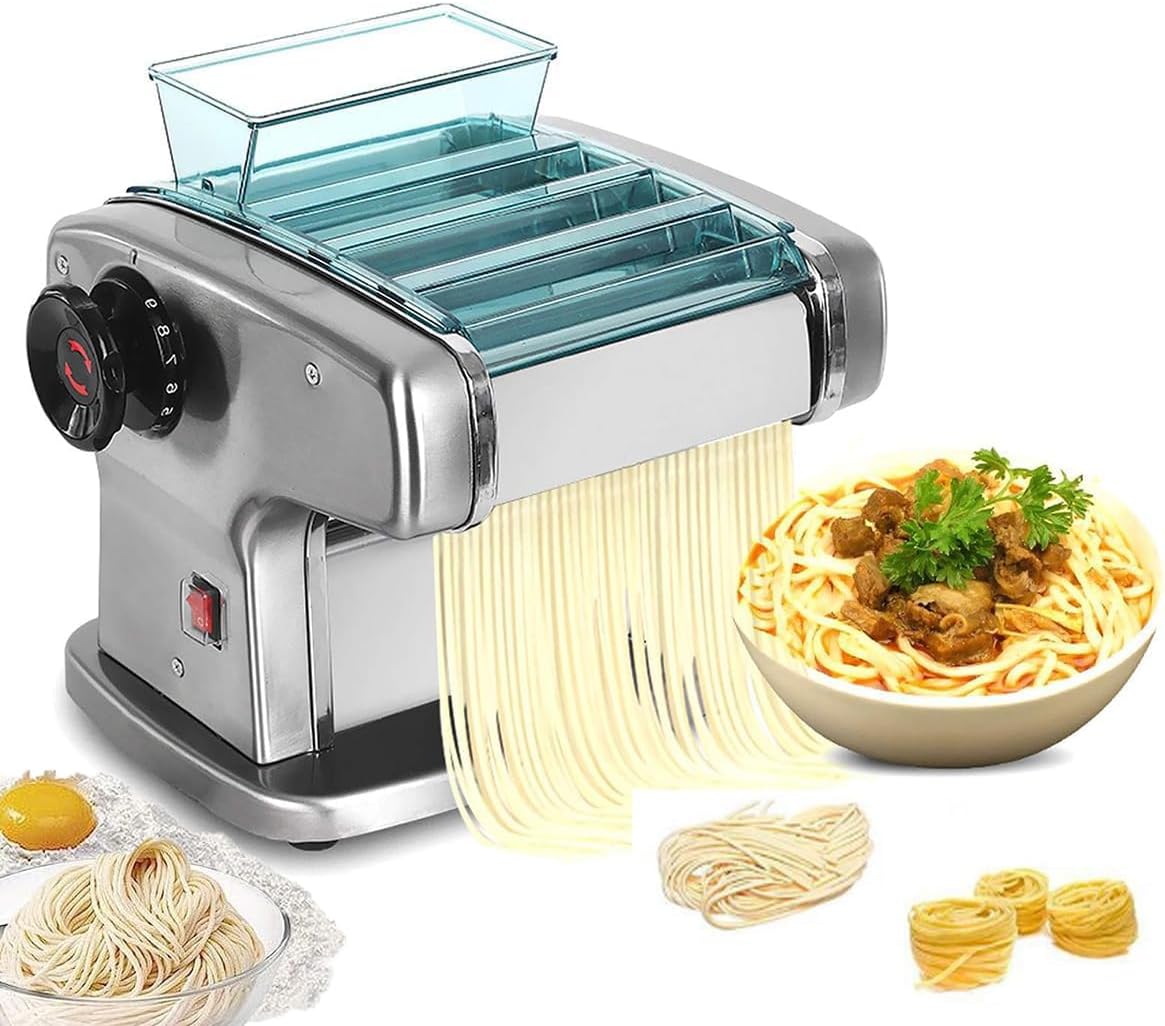 Pastamachine Volautomatische elektrische noedelmaker, 135 W noodlemaker Verse noedels maken Roestvrijstalen elektrische noedelmaker, met 9 mm