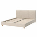 Doppelbett Kiefernholz Rahmen mit Polyesterbezug Beige 200x160 cm