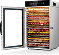 Kwasyo Voedseldroger Commerciële Voedsel Dehydrator Machine 18, 24H Timer, 800W Sneldrogende Dehydrater, Tray, LED Display, Roestvrij Staal Dehydrator