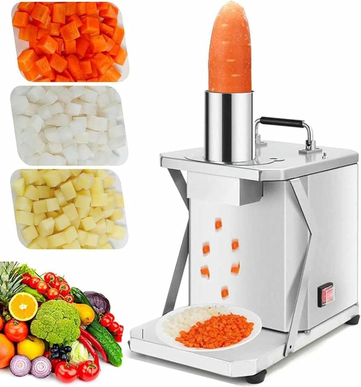 Snijmachines Yghbfrsz Groentensnijder En, Snijmachine Commerciële 250 W Elektrische Machine, Voor Het Snijden Van Fruitblokken Snijden
