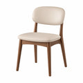Esszimmerstuhl Massivholz Kunstleder Beige