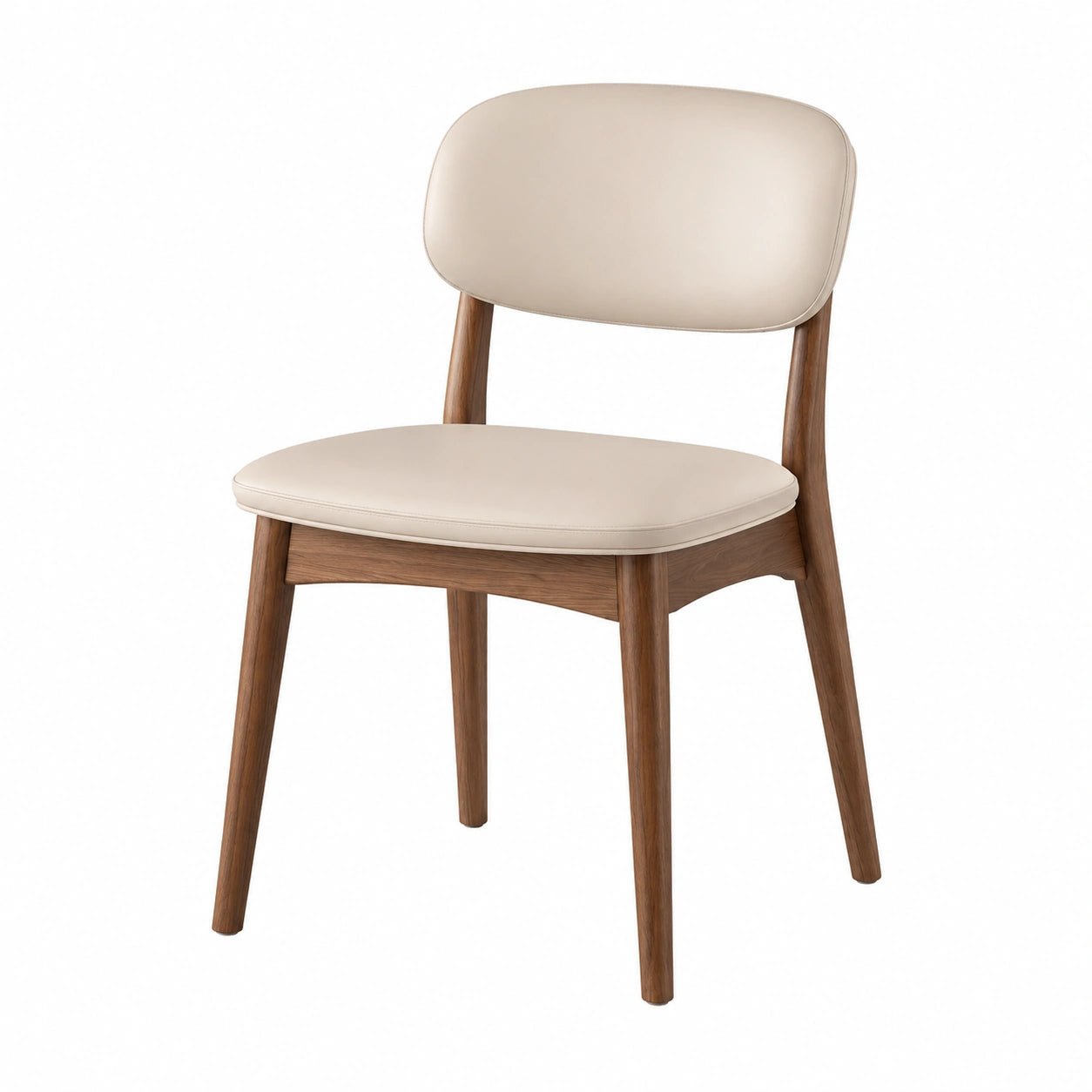 Esszimmerstuhl Massivholz Kunstleder Beige
