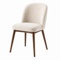 Esszimmerstuhl Bouclé Stoff Massivholz Beige 85cm