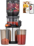 Amzchef Sapcentrifuge Slowjuicer, 160 mm Brede Vulopening en 2 L Vulkamer, 55 toeren/min, Stille 250 W DC-motor tot 45 dB, RVS 3-trapsfilter