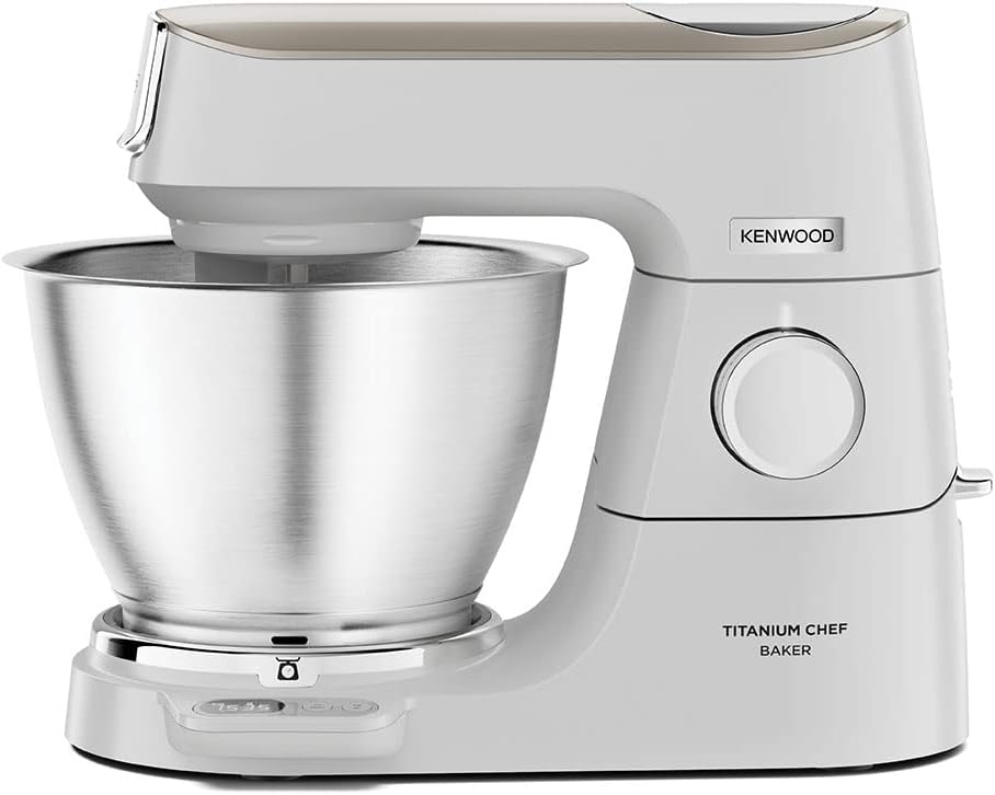Kenwood Keukenmachine Titanium Chef Baker KVC65.001WH, 5L Kom, 1200W, Wit, met Geïntegreerde EasyWeigh Weegschaal, Delige Accessoire-set