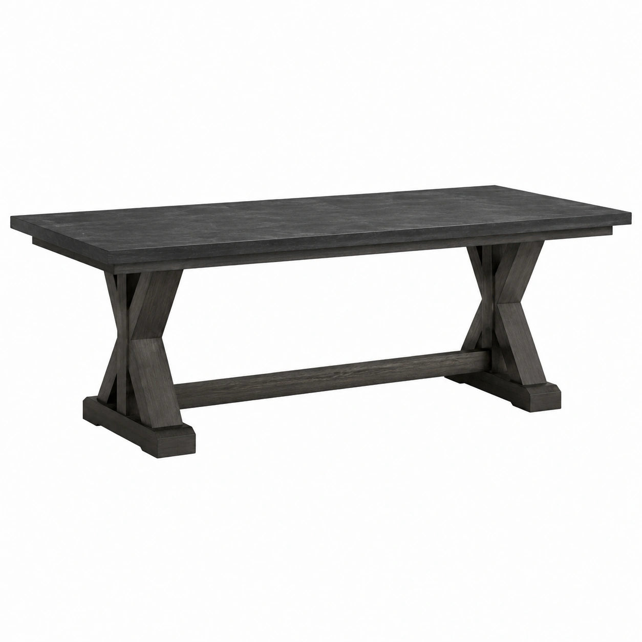 Rechteckiger Esstisch Holz Dunkelgrau 200x100x76 cm