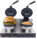 Jjenxyyds Wafelmaker IJs Vullende Burger Machine, Geschikt, Roestvrijstalen Ronde Hot Press Broodmachine, Commerciële Hamburger Wafelmaker