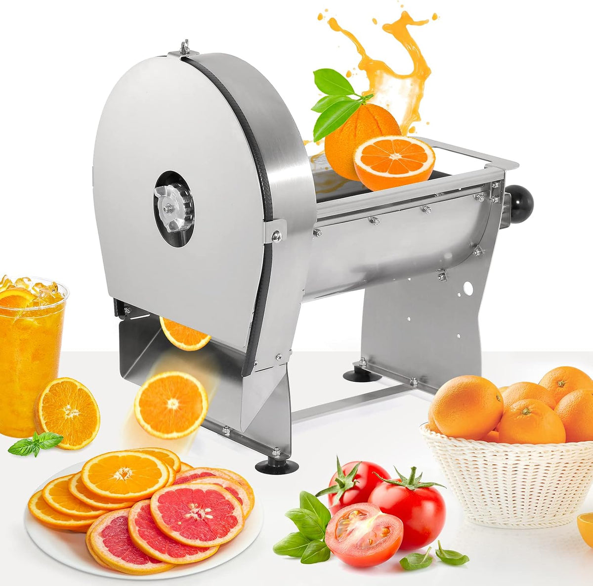 Mandolines Wichemi Commerciële Groente Fruit Slicer Elektrische Handleiding, voor Aardappelen Citroenen Tomaten