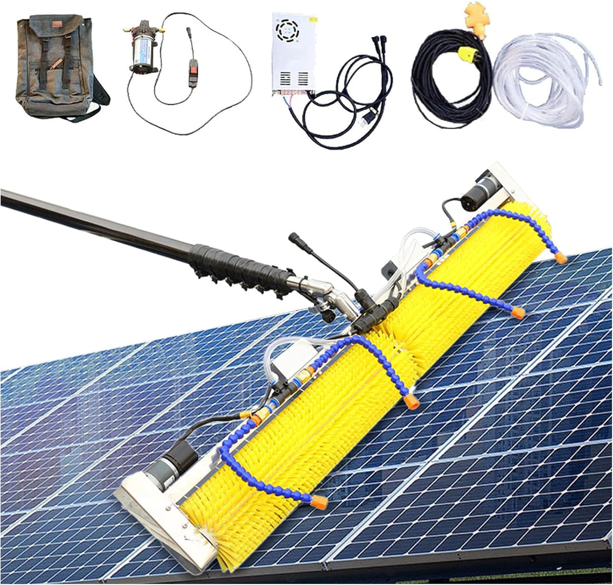 Eastnmythet Raamreiniger Elektrische Pv, met 10 m Waterleiding, 6m/19ft, Reinigingsmachine, Telescopische Staafreinigingsborstel, voor Zonnepanelen