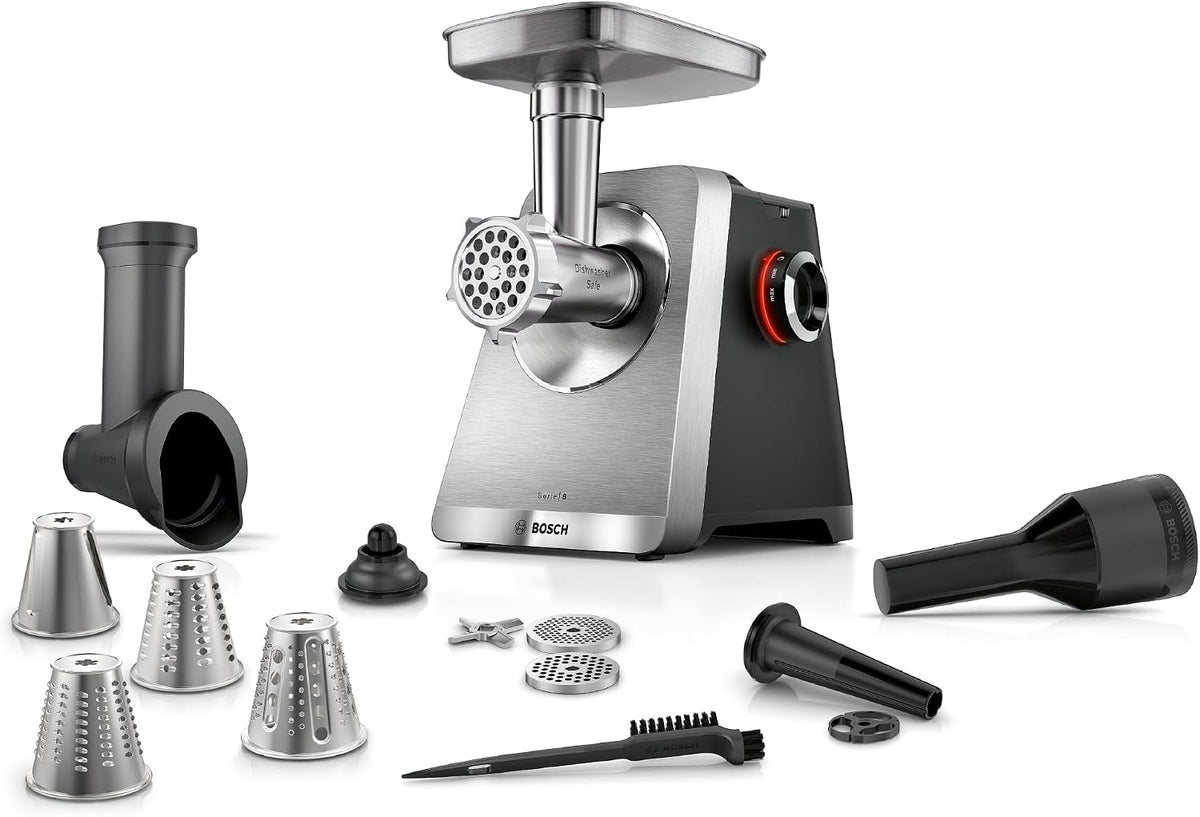 Bosch Vleesmolen MultiPower Serie 8 2500 W, MFWS840M, Zwart