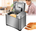 Ynaadyh Broodbakmachine, 500 g-1000 g, 19 programma's, notendispenser, roestvrij staal, programmeerbare broodmachine, met fruitnotendispenser
