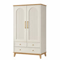 Kleiderschrank mit 2 Türen und 3 Schubladen Holz MDF Weiß