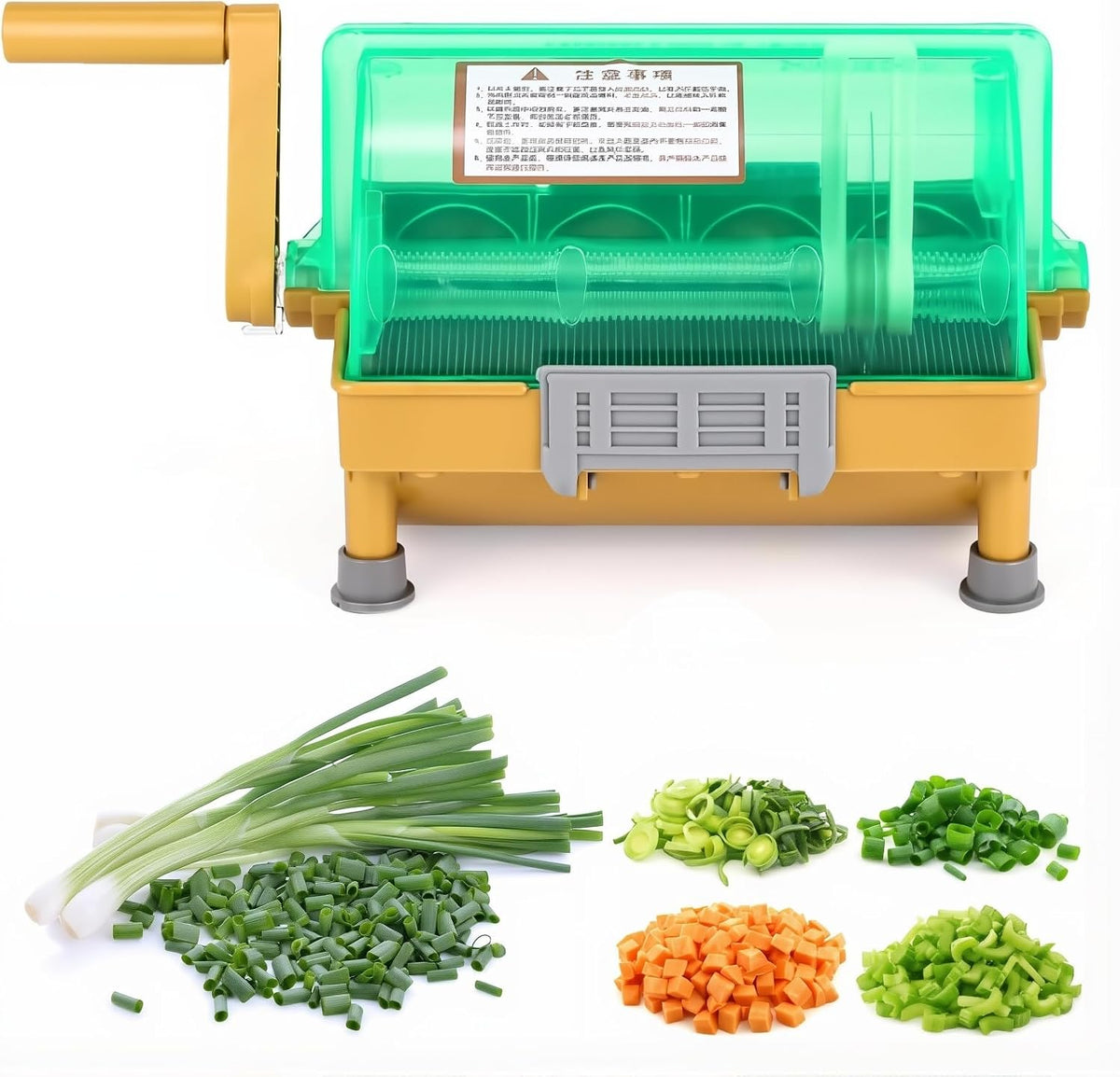 Mcxsogdap Hakselaars, shredder Scallion Cutter, 3MM Commerciële Groente Chopper, met Roestvrij staal Bla