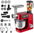 Lehmann Keukenmachine Teyles 2100W 8L, Blender 1,5L, Rood, met Weegschaal, Touchscreen en Verwarmde Mengkom, Planetaire Mixer, Vleesmolen