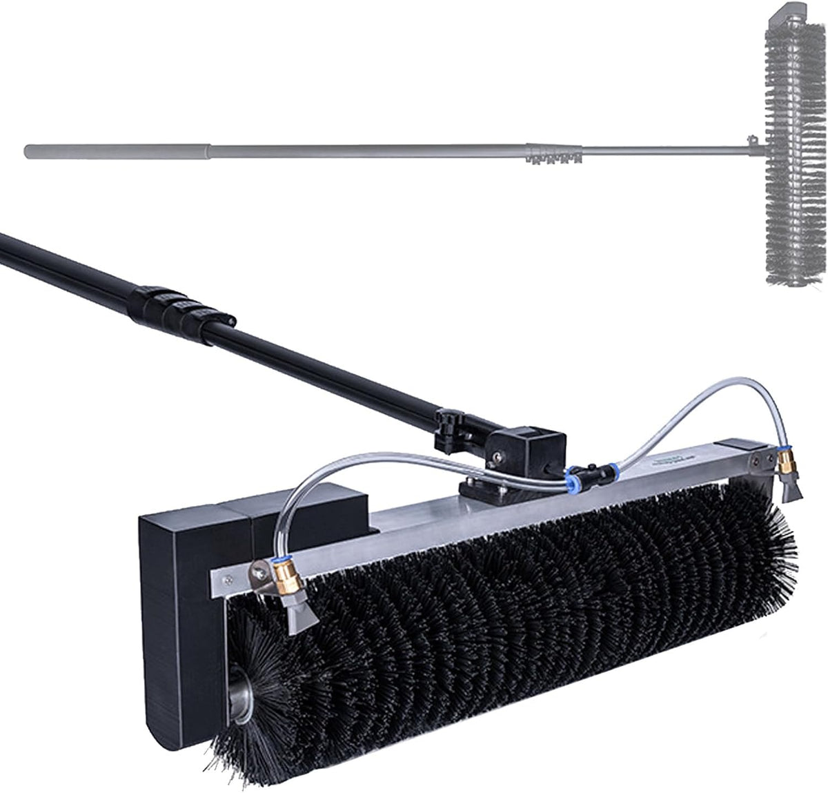 Raamtrekker Vnatwgoo Reinigingsmachine, Met Automatische Watersproeier En 7,5 M Telescopische Steel, Voor Zonnepanelen, Elektrische Rolborstel