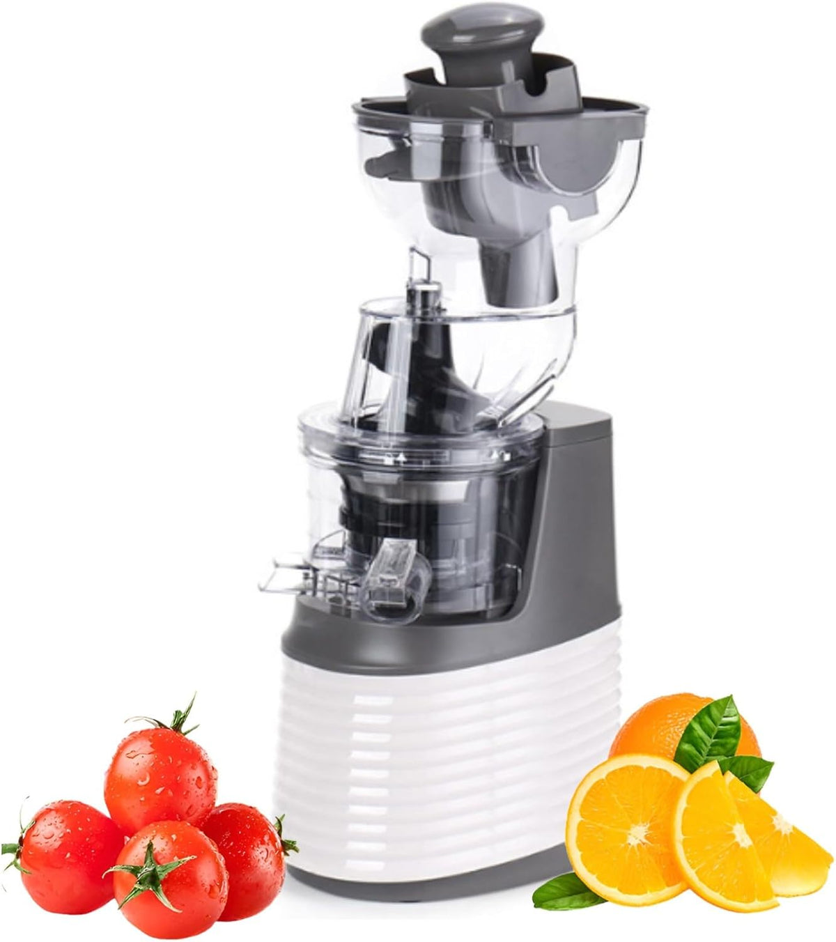 Sapcentrifuge Koude pers Juicer Machine Draagbare Slow Juicer, met 76mm Brede Chute, Gemakkelijk schoon Afneembare Sapbeker, Compact Ontwerp