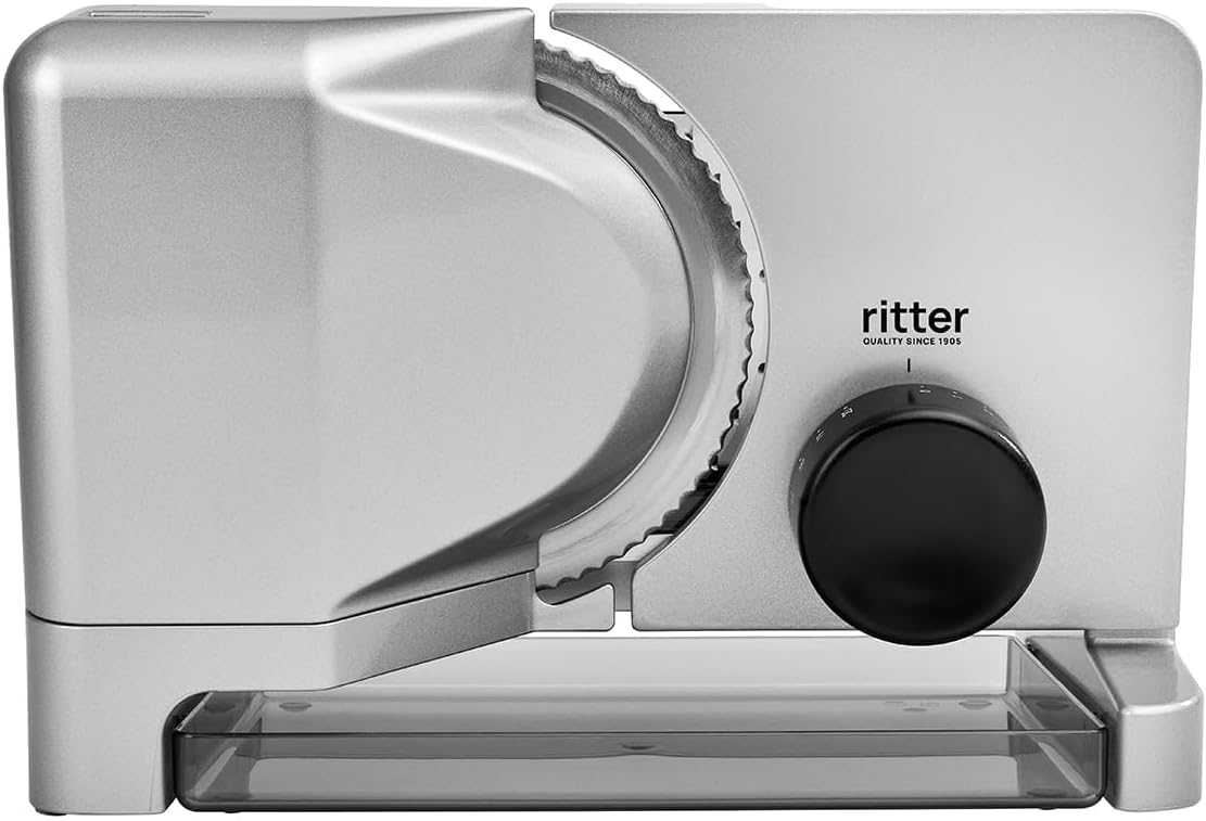 Ritter Snijmachines E 16 Duo Plus elektrische allessnijder & snijmachine van, zilver, met ECO-motor, Made in Germany