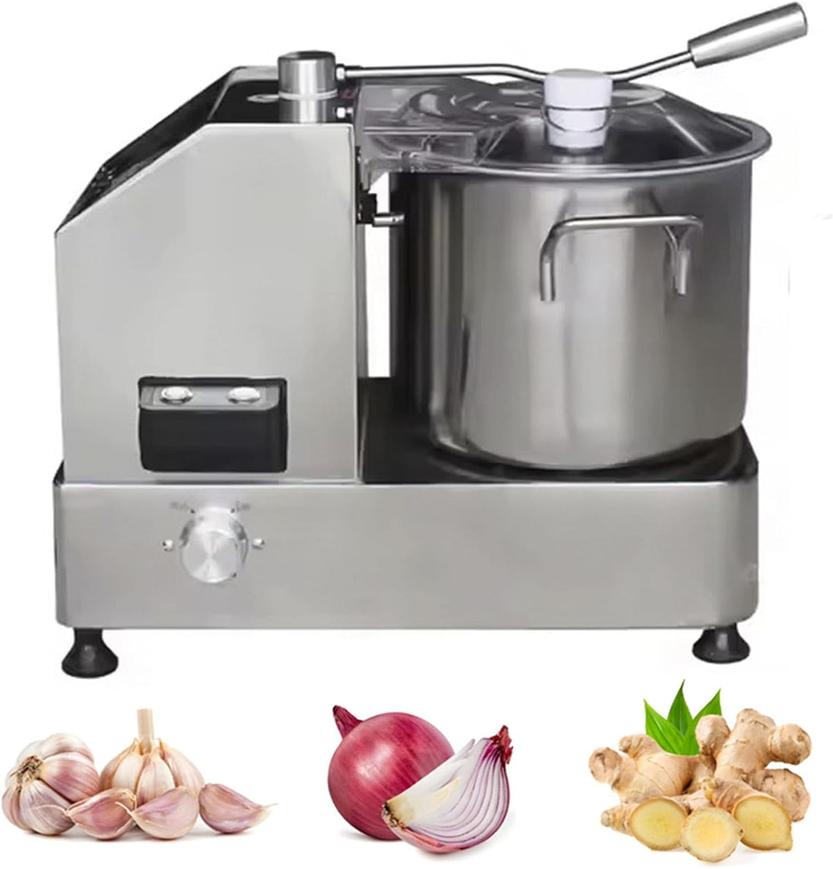Troqullium Keukenmachine en groentehakker, granen en noten(9L), commerciële vleesmolen, roestvrijstalen voedselsnijder, vleesmolen, vlees
