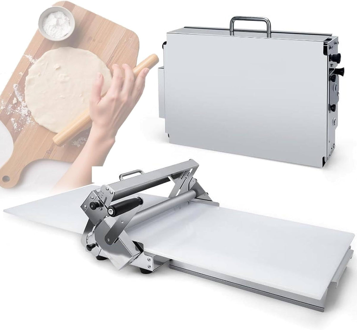 Zxinxin Pastamachine Compacte handmatige, voor het maken van bladerdeeg Model300, pasta-uitrolmachine van roestvrij staal