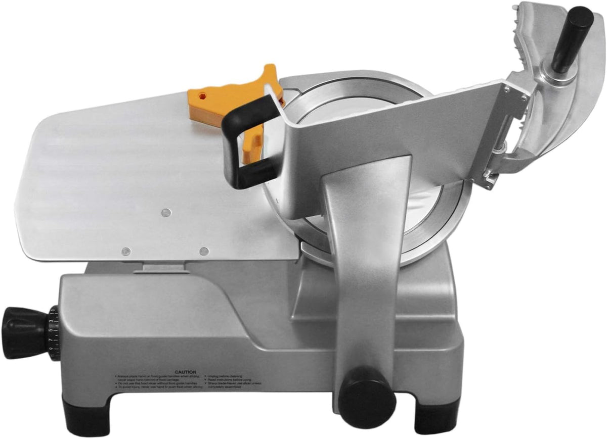 Snijmachines KuKoo Commerciële elektrische snijmachine van roestvrij staal, bars of thuisgebruik - 30 cm, voor worst, vlees, kaas, brood en groenten