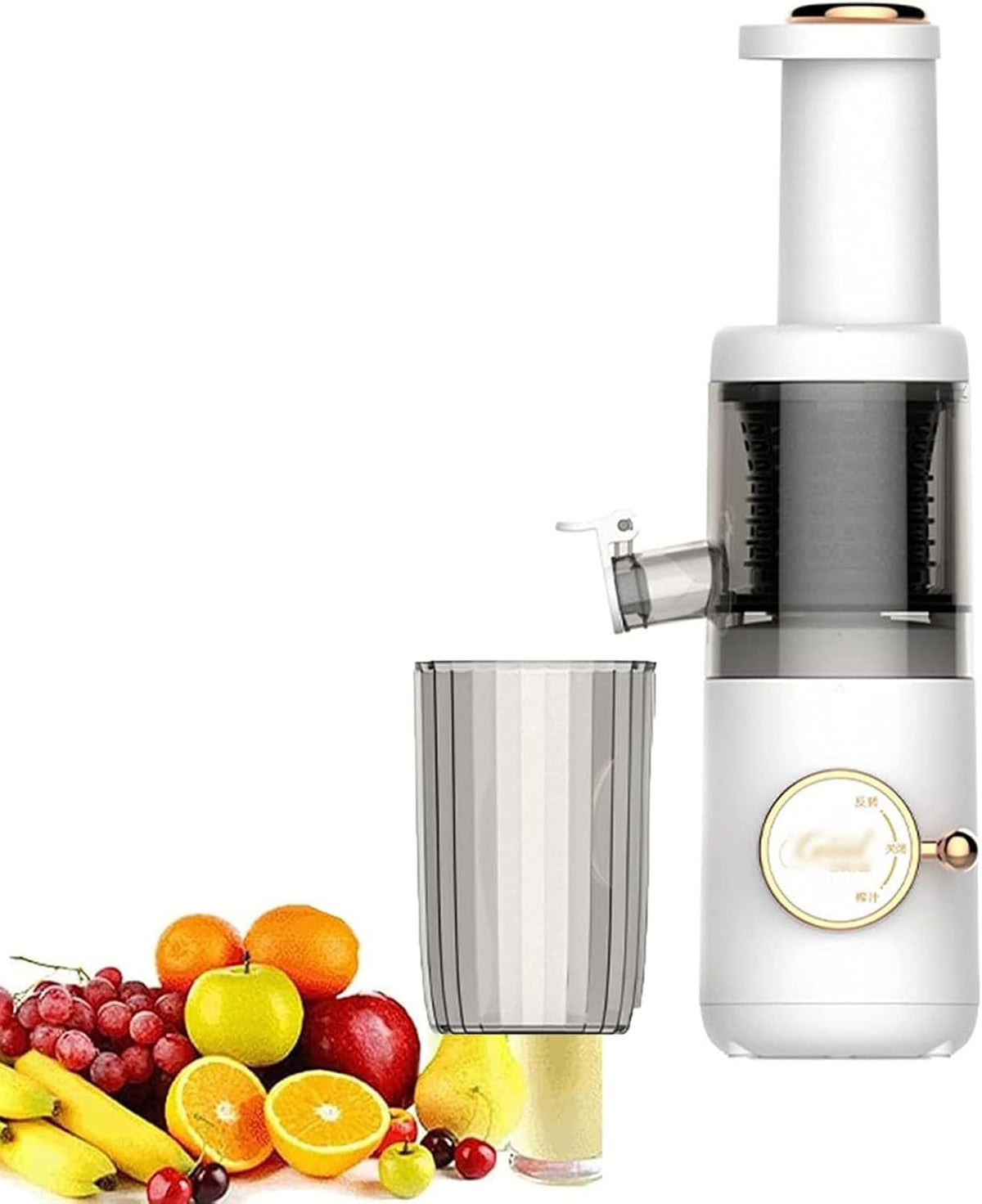 Sapcentrifuge Masticating Slow Juicer, 620ml Cold Press Juicer Machines, Compacte Sapcentrifuge Machine, Sap Harde Vruchten en Groenten, voor Citrus