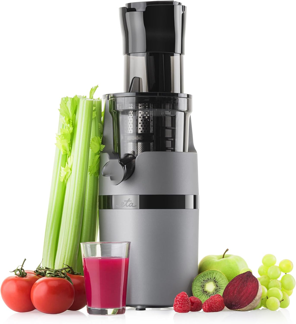 ETA Sapcentrifuge Vitalic Slow Juicer, 200 W, 75 mm opening, kwaliteitssaping van fruit, groenten, kruiden en bereiding van RAW-levensmiddelen