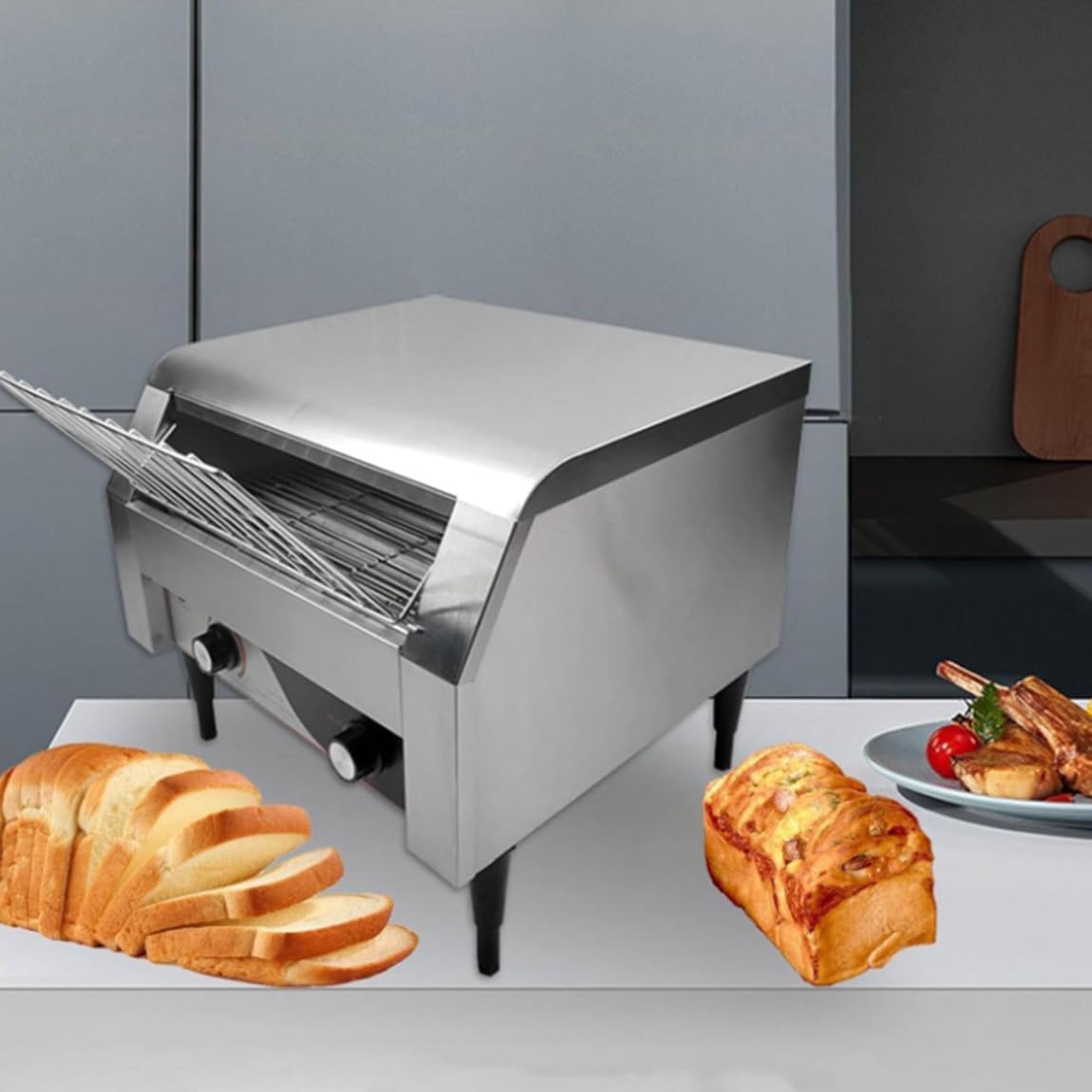 Xsdajsd Broodrooster Commerciële transportband Catering transportband 2240W, 150