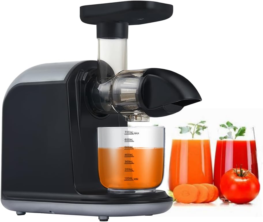 Xnzjhpp Sapcentrifuge Sapmachines, met 2 Bekers en Borstel, Koude Pers Slow Juicer, Masticerende Juicer, voor Hele Fruit en Groenten, Delicate Kauw