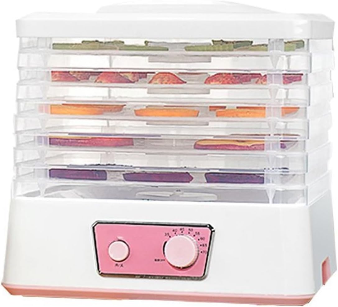 Dtacbneuz Voedseldroger 5-laags gedroogd fruitmachine Droger, voor fruit Groenten Noten Snack Vlees 8 versnellingen Temp maat verstelbaar