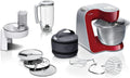 Keukenmachine Bosch MUM5, met 3,9 l inhoud, 1000 Watt, MUM58720, rood, kom, rvs roergarde, klopgarde en kneedhaak, EasyArmLift