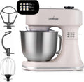 Lehmann Keukenmachine, 1500 W, 12 Snelheden, met 3 Roerinzetstukken en 5 liter Mengkom, Timer, Beige, met Display, Fermentatie en Verwarmingsfunctie