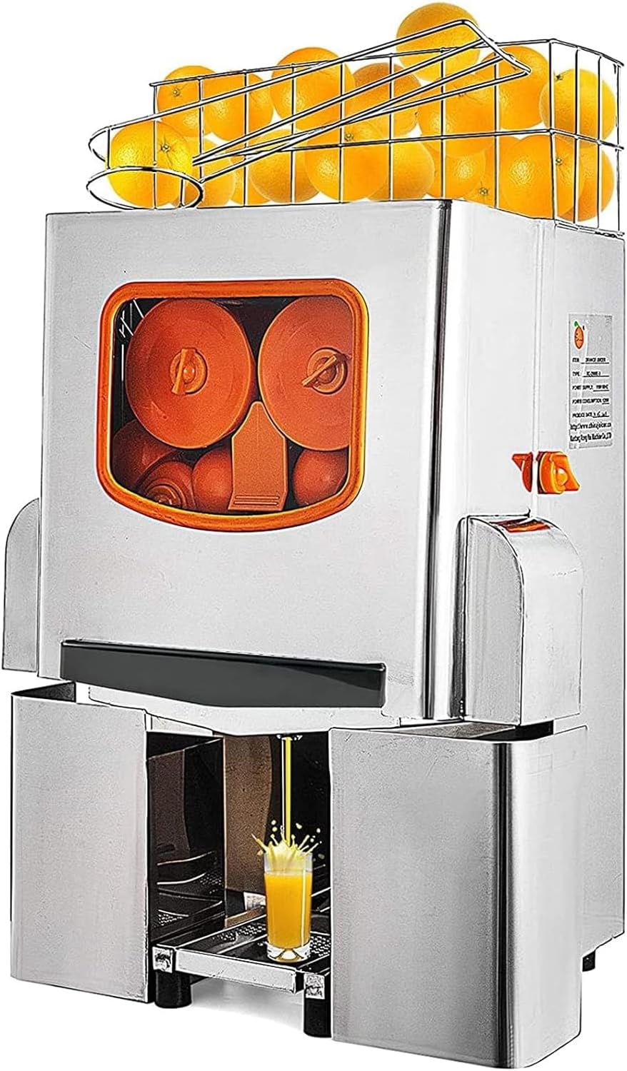 YOtat Sapcentrifuge Commerciële, Automatische Toevoer Van 120 W Sinaasappelsapcentrifuge, Langzaam Kauwbare Sapcentrifuge, Met Roestvrijstalen Kast
