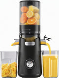 Acoqoos Sapcentrifuge, 135 mm breedte en grotere voederbuis, 1,8 l vulvolume, met 2 glazen, voor hele groenten en fruit, gemakkelijk te reinigen