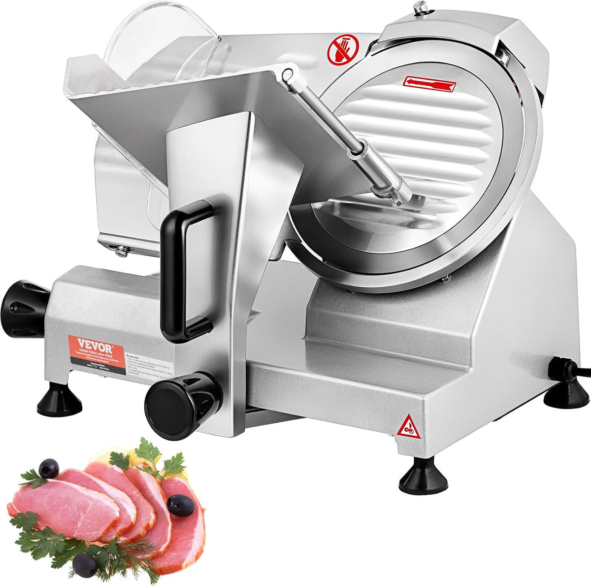 Snijmachines Vevor Commerciële Vleessnijmachine, 350-400 RPM Vleessnijder, 0-0,45 inch verstelbare dikte, Elektrische Deli Food Slicer, voor vlees