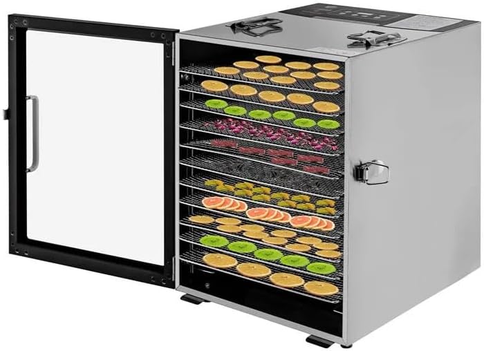 Dtacbneuz Voedseldroger 12-laags kruidendroger Huishoudelijk roestvrij staal Fruit, groente- en gedroogd fruitmachine Voedsel