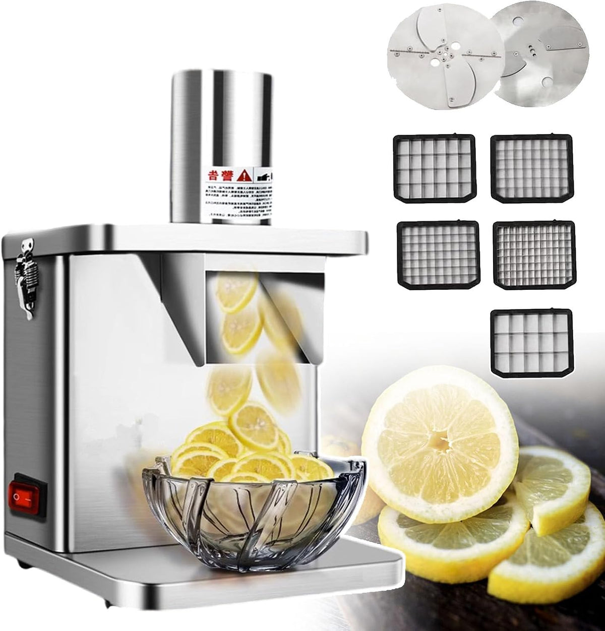 smafoseedding Blender Zware Commerciële Snijmachine, 7 * 6 Cm Grote Invoeropening, Keukenvoedselblender, Hakmolen, Roestvrij Staal Materiaal