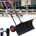 Sneeuwschuiver Heavy, Duty sneeuwschuiver, met wielen, handmatige schop, verstelbaar handvat, antislip rubberen banden, voor krukken, terrassen