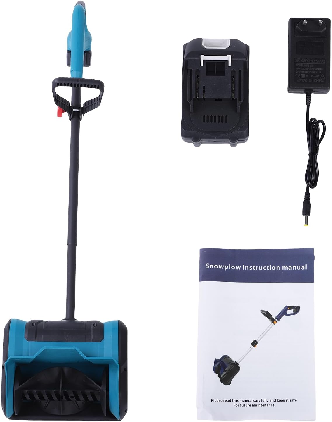 Hyuduo Sneeuwschuiver Draadloze Sneeuwblazer 21V Elektrische 800W 30000rmin 11in, voor Oprit Trottoir Wintersneeuwruimen (EU-stekker)