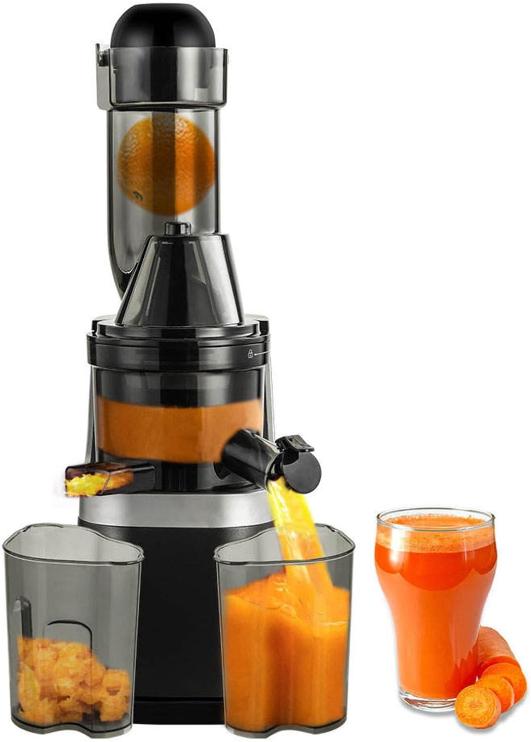 Sapcentrifuge Cold Press Juicer, met 92% sapopbrengst, Slow Masticating Extractor, grote goot, voor eenvoudig groente- en vruchtensap