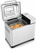 Hurrylying Broodbakmachine Backer Bread Maker, 650 W, 1000 g, 19 functies, 3 bruine standen, 19 programma's, timer, zilver, lcd-display, vers brood