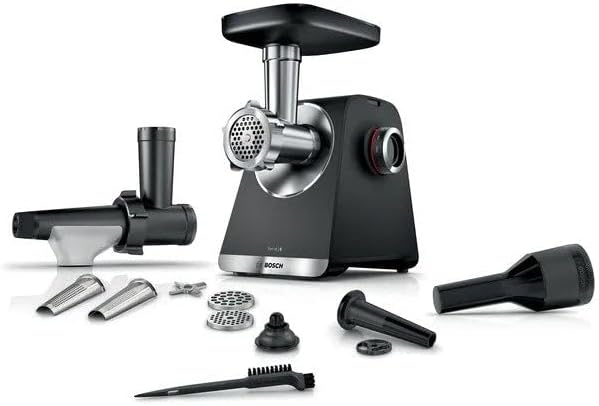 Bosch Hausgeräte Sapcentrifuge Bosch MultiPower Serie 6 vleesmolen MFWS650B, 4,5 en 8 mm), motorblokvermogen 2100 W, 3 schijven (3, zwart