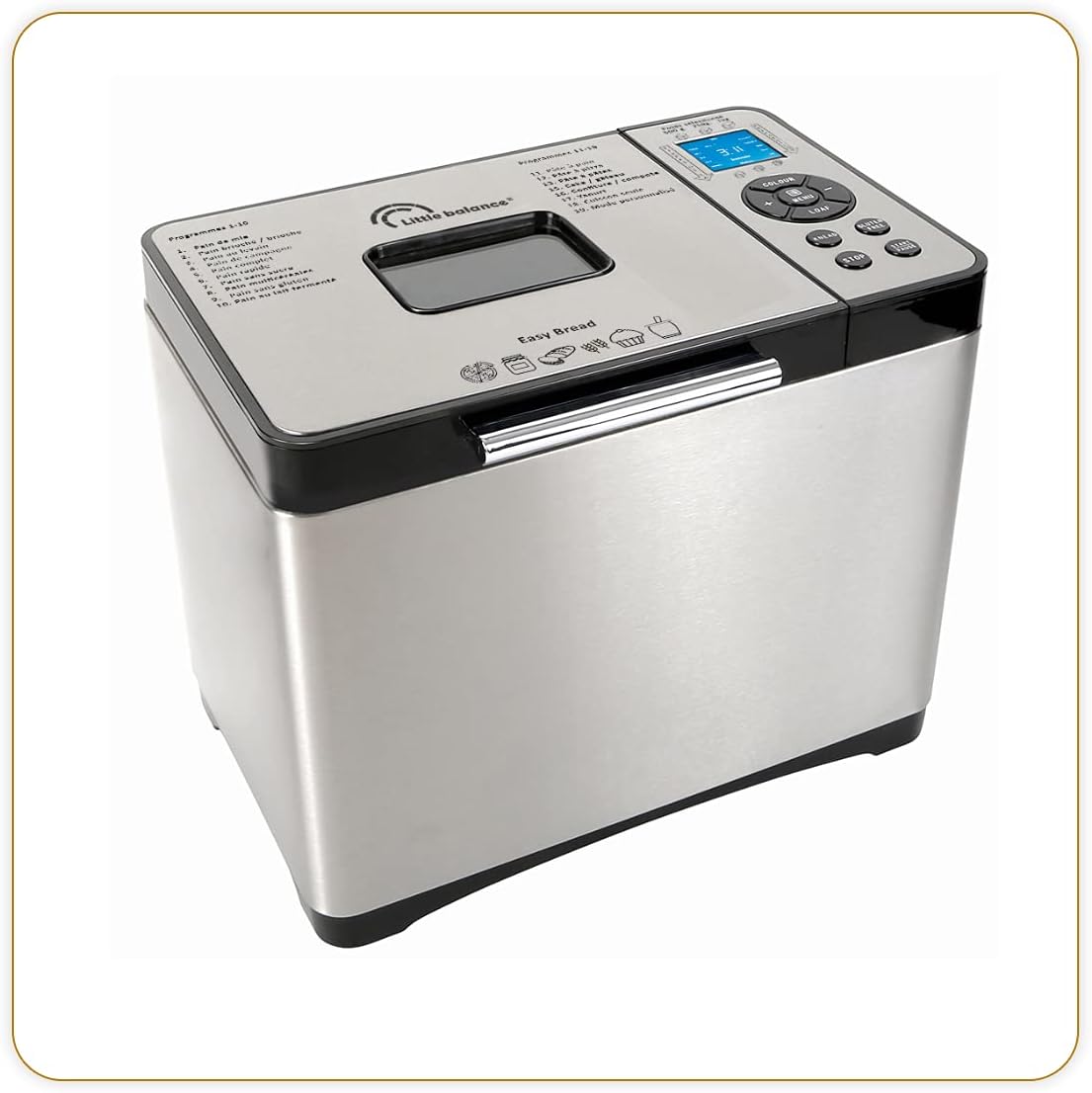 Little Balance Broodbakmachine 8398 Easy Bread, tot 1 kg, 19 programma's, broodmachine, baguettes, brioches, volledig roestvrij staal