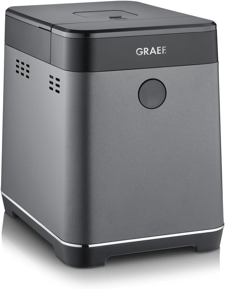 Broodbakmachine Graef. Graef BA806, 500 g of 750 g brood, met 36 programma's, 60 minuten warmhoudfunctie, 3 niveaus bruiningsgraad