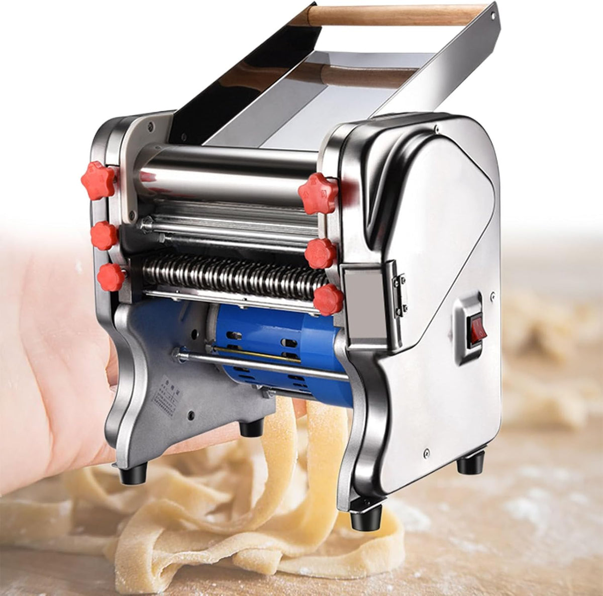 Pastamachine Beachtiful Commerciële Deegroller Sheeter 20 cm Elektrische Pizza, Geschikt, voor Noodle Pizza Brood en Pasta Maker Apparatuur