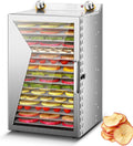 Voedseldroger, Met 40-90 °C Verstelbare Temperatuur En Timer, 360 ° Circulatiedroging, Vleesgroenten 18Tray, Roestvrijstalen Voedseldrogermachine