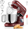 Keukenmachine Fentic - 2000W, RVS Mengkom (6,2 L), Incl. extra Accessoires, Rood, Keukenrobot, Mixer, met Garde, Deeghaak en Menghaak